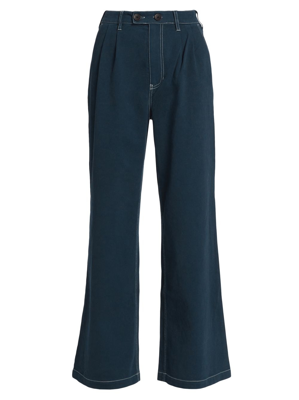 цена Широкие брюки из хлопкового твила со складками Monrow, синий