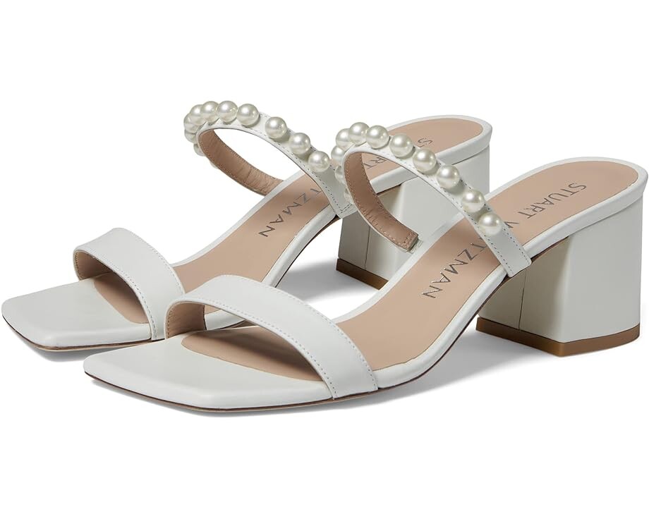 

Туфли Stuart Weitzman Goldie 60 Block Slide, белый