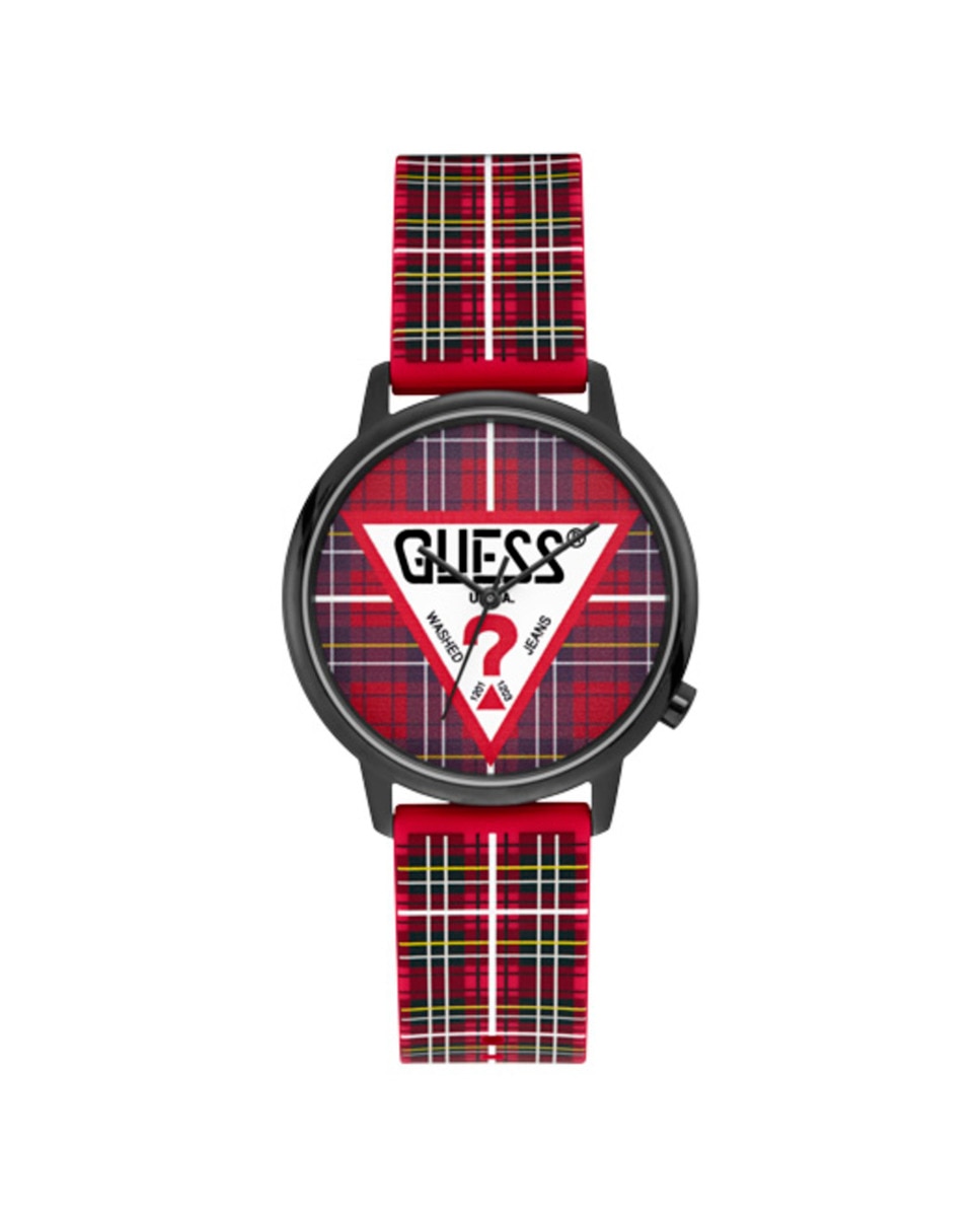 Часы унисекс Originals V1029M2 из силикона и красным ремешком Guess, красный часы унисекс originals v1014m2 из кожи с черным ремешком guess черный