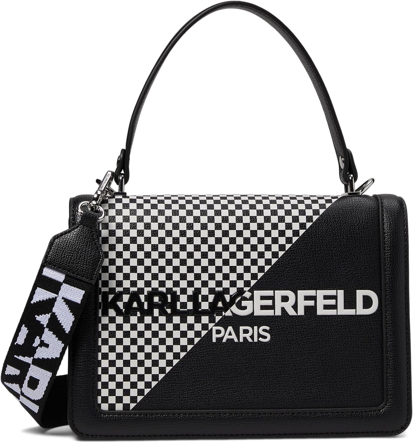 

Сумка Simone Front Flap Crossbody Karl Lagerfeld Paris, цвет Black/White/Black