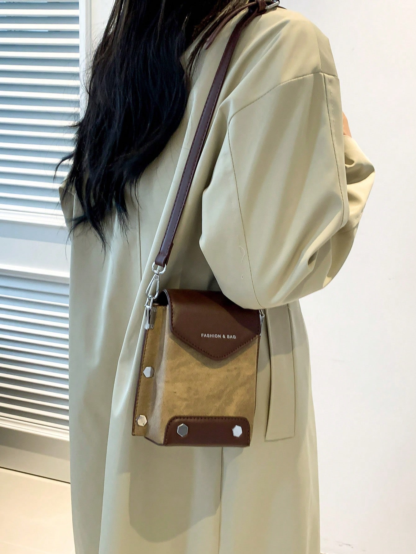 Женская модная маленькая квадратная сумка во французском винтажном стиле, коричневый
