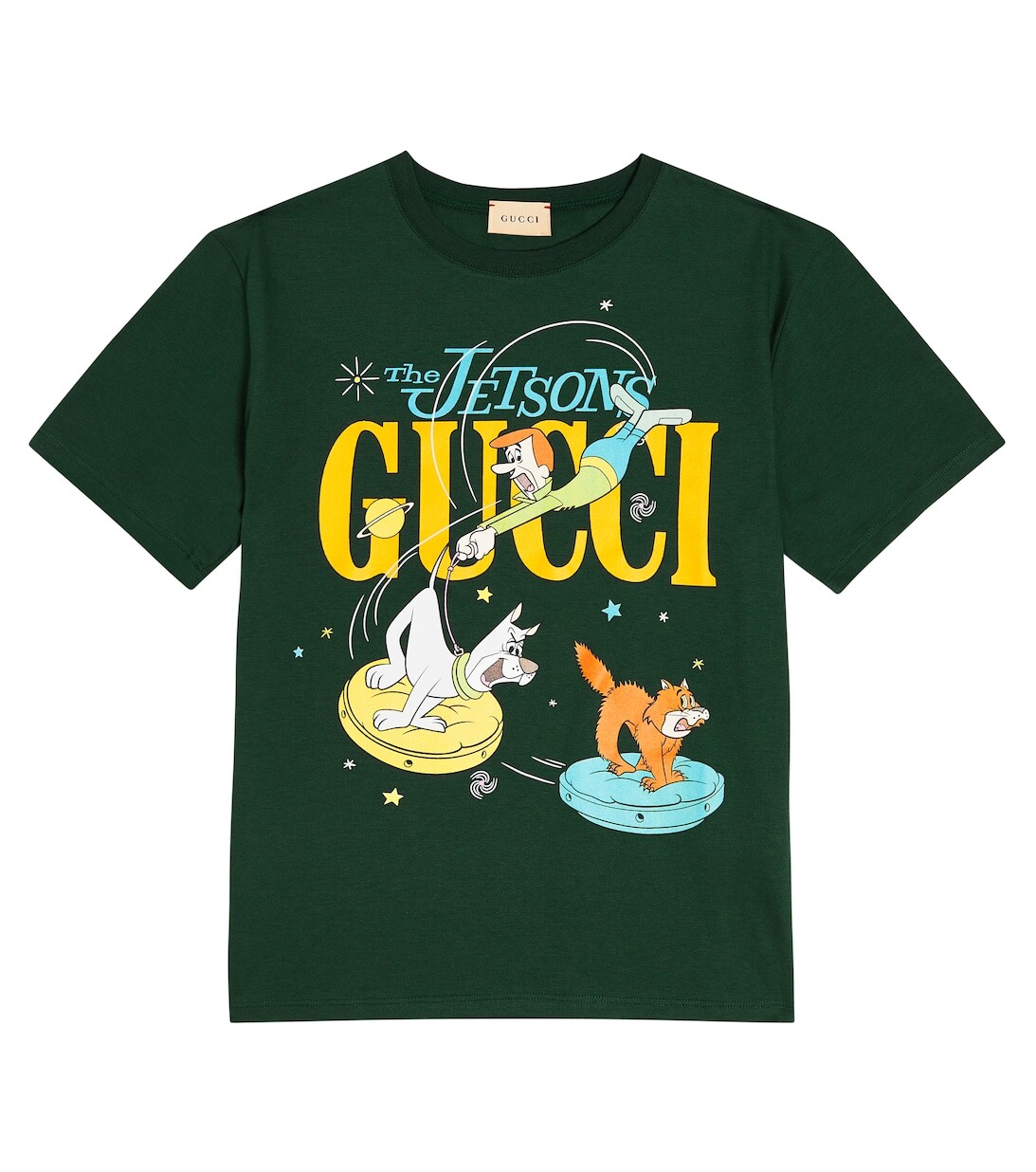 

Хлопковая футболка с принтом из коллаборации с The Jetsons Gucci, желтый