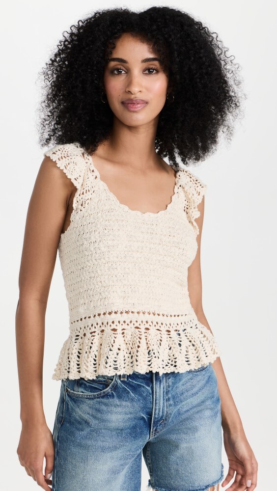 

Топ RAILS Hattie Crochet, слоновая кость