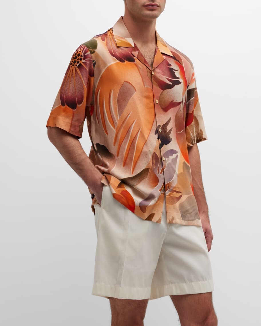 

Мужская рубашка макси с цветочным принтом Paul Smith