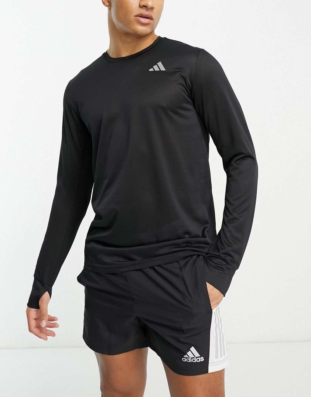 

Черная футболка с длинными рукавами adidas Running Own The Run, Черный
