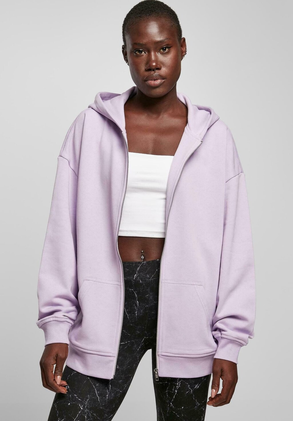 

Толстовка на молнии Urban Classics ДАМЕН, сиреневый, Фиолетовый
