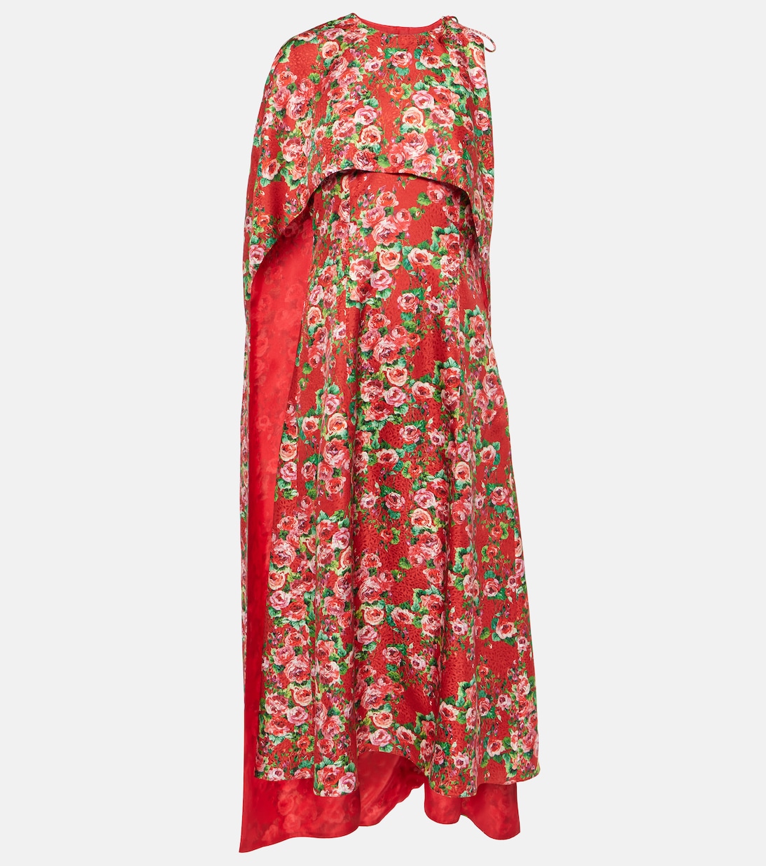 Шелковое платье миди с накидкой Markarian, красный