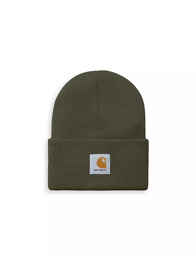

Шапка ребристой вязки с логотипом Carhartt Wip, цвет plant