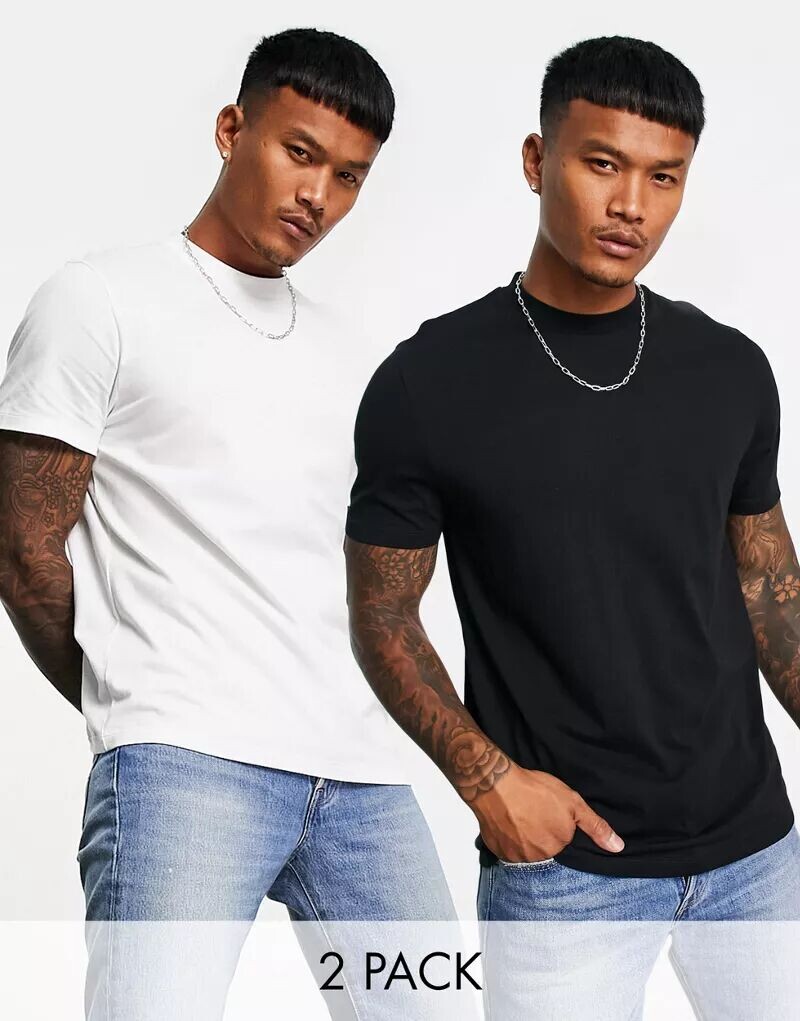 

Комплект из 2 футболок с круглым вырезом ASOS — скидка — МУЛЬТИ