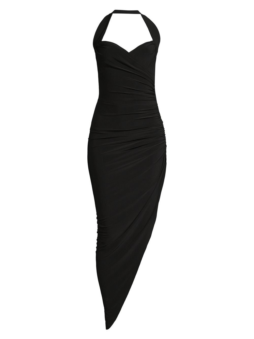 Асимметричное платье из джерси с драпировкой Cayla Norma Kamali, черный