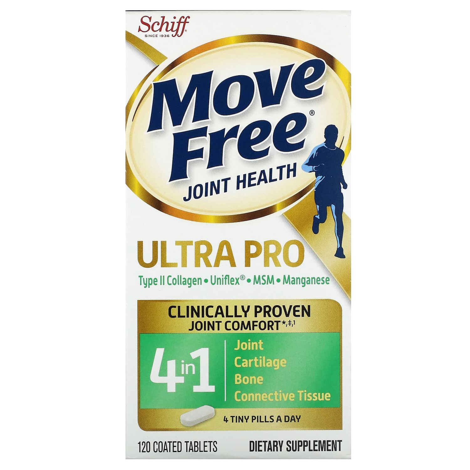 

Move Free Joint Health, Ultra Pro, 120 таблеток в оболочке, Schiff