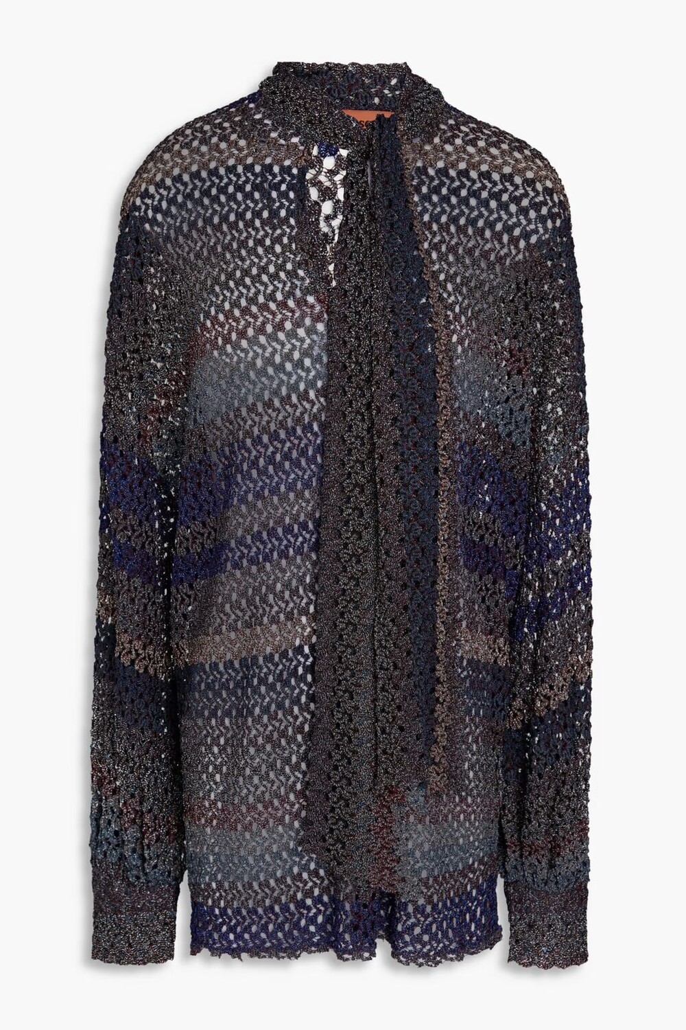 

Свитер металлизированной вязки крючком Missoni, бронза