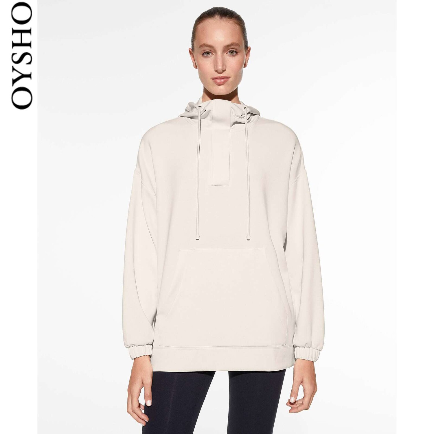 

Свитшот женский Oysho с капюшоном, абрикосовый