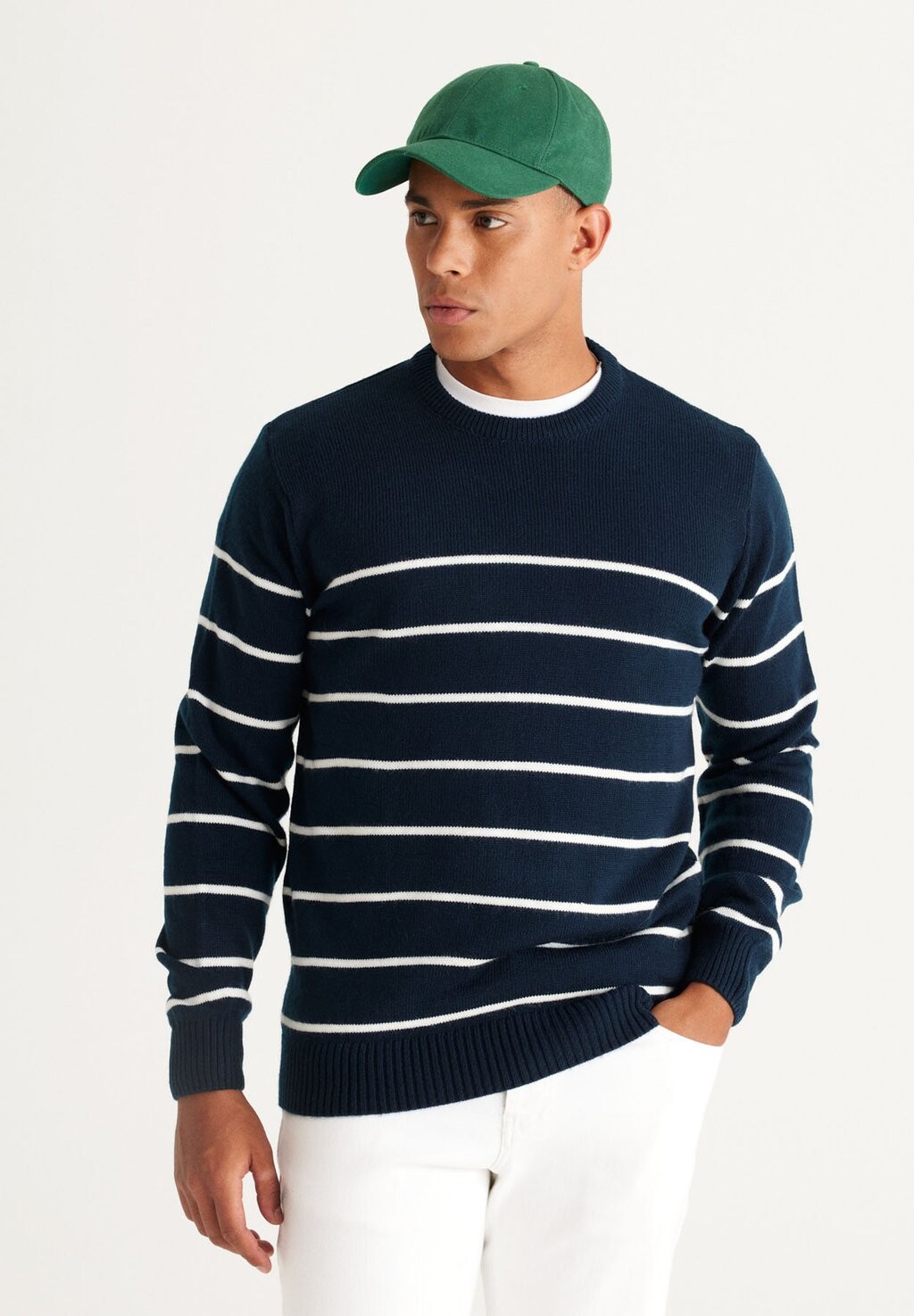 

Вязаный свитер STANDARD FIT AC&CO / ALTINYILDIZ CLASSICS, цвет navy blue ecru