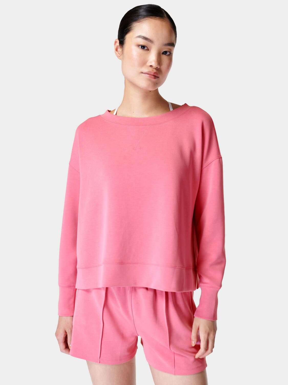 

Утяжеляющий джемпер Sweaty Betty Sand Wash Cloud, розовый леденец