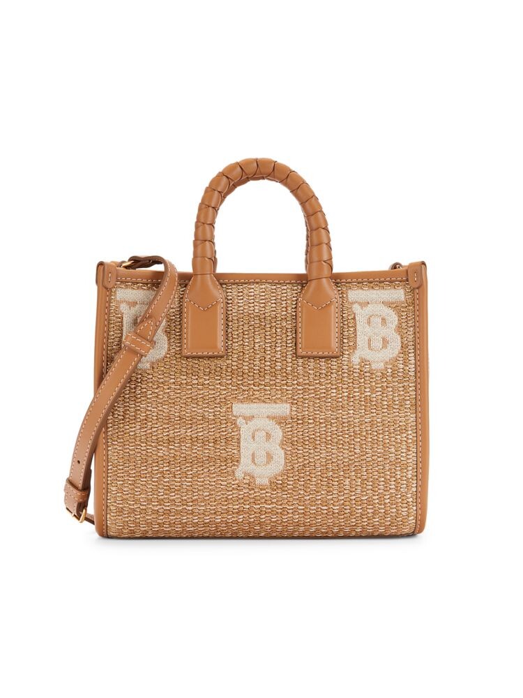 

Сумка из текстурированной кожи с верхней ручкой Burberry, цвет Tan Yellow