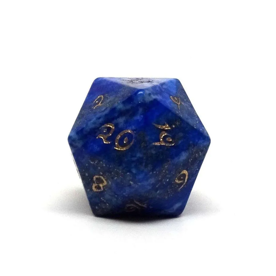 

Шрифт d20 Elvenkind — лазурит с золотом, Dice - Gemstone D20's