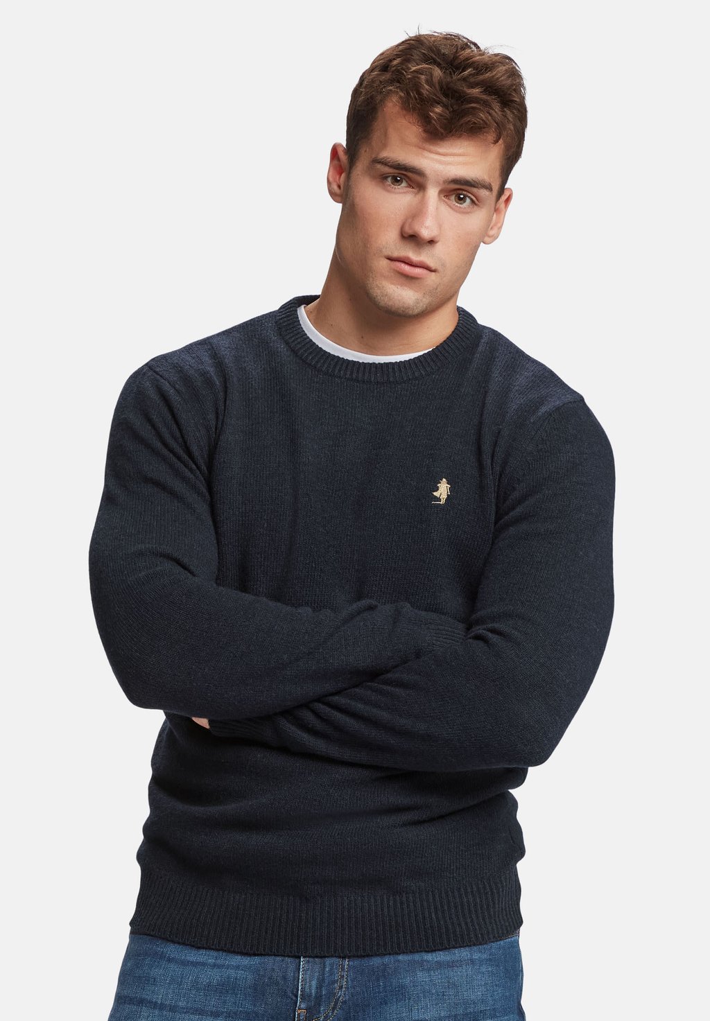 Вязаный свитер ADRIAN MCS, цвет navy melange