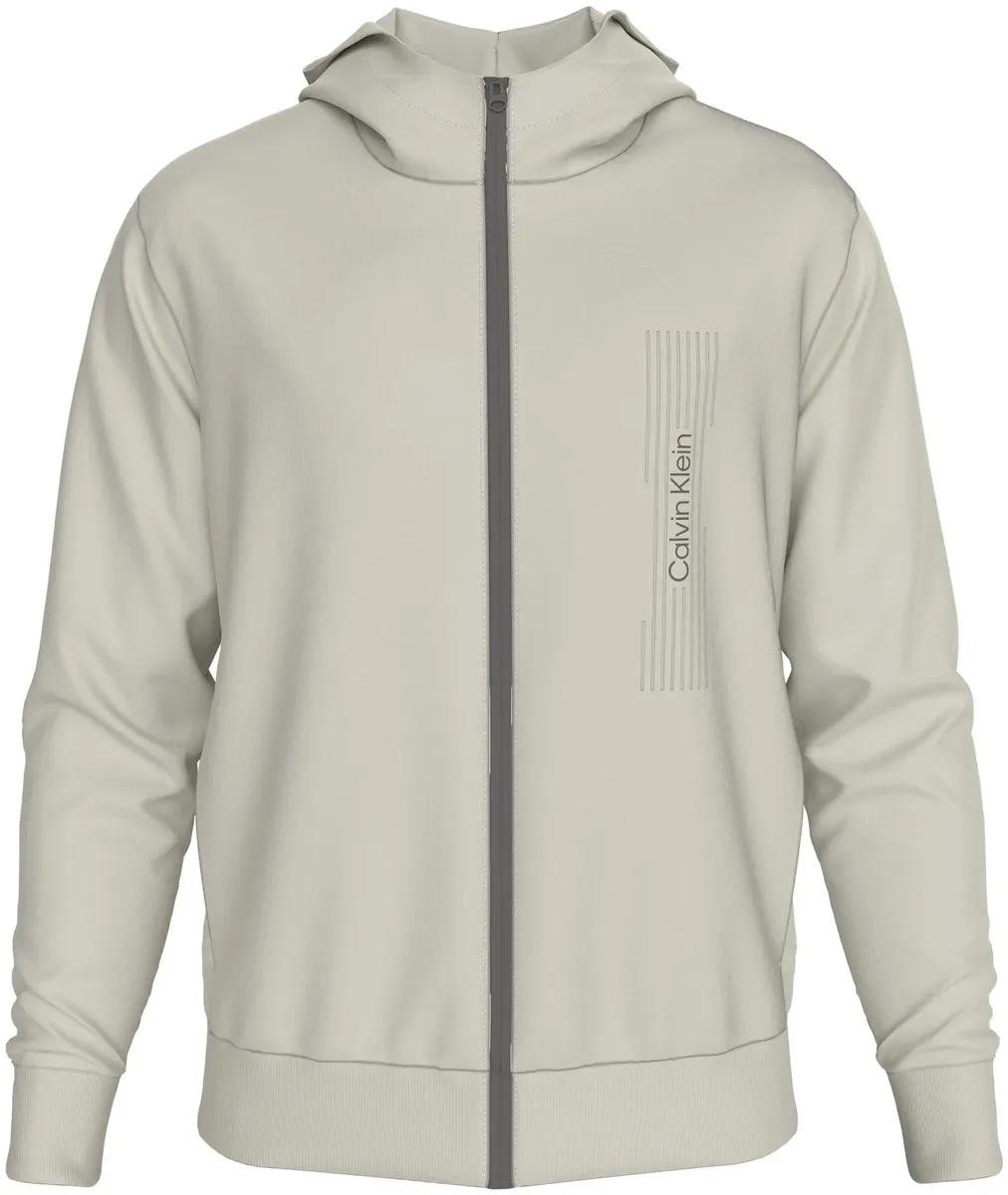 

Толстовка Calvin Klein "HORIZONTAL LOGO ZIP THRU HOODIE", с надписью-логотипом, серебристый