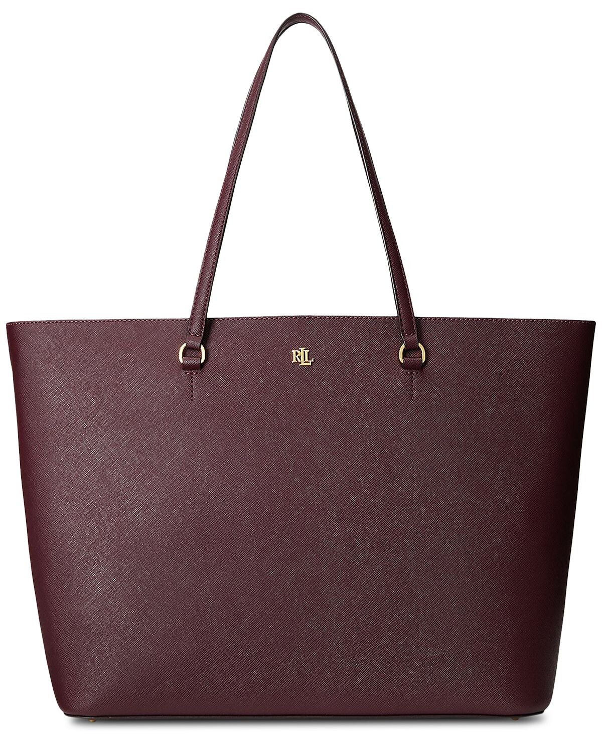 

Большая кожаная сумка-тоут Karly Crosshatch Lauren Ralph Lauren