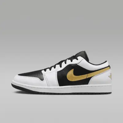 

Кроссовки Jordan Air 1 Low, цвет White/Black/Metallic Gold