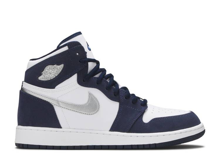 

Кроссовки AIR JORDAN 1 RETRO HIGH CO.JP GS 'MIDNIGHT NAVY' 2020, белый