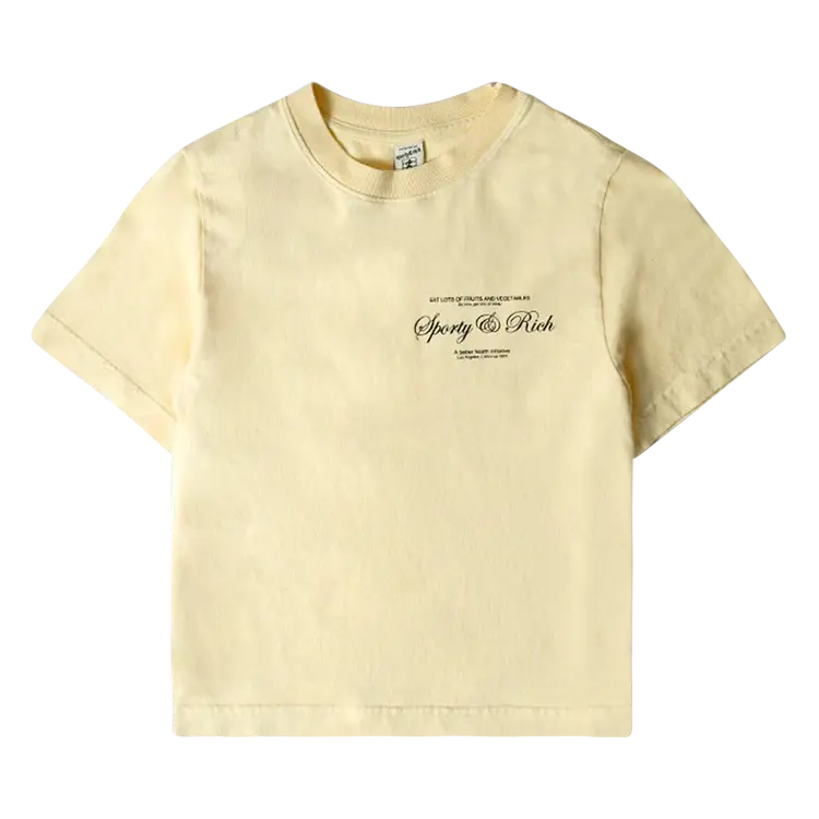 

Футболка Sporty & Rich Logo Cropped 'Almond/Black', желтый