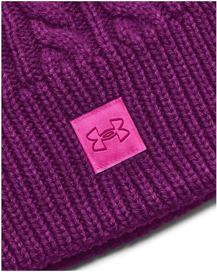 

Шапка Under Armour Halftime Cable Knit Beanie, цвет Mystic Magenta/Rebel Pink/Mystic Magenta