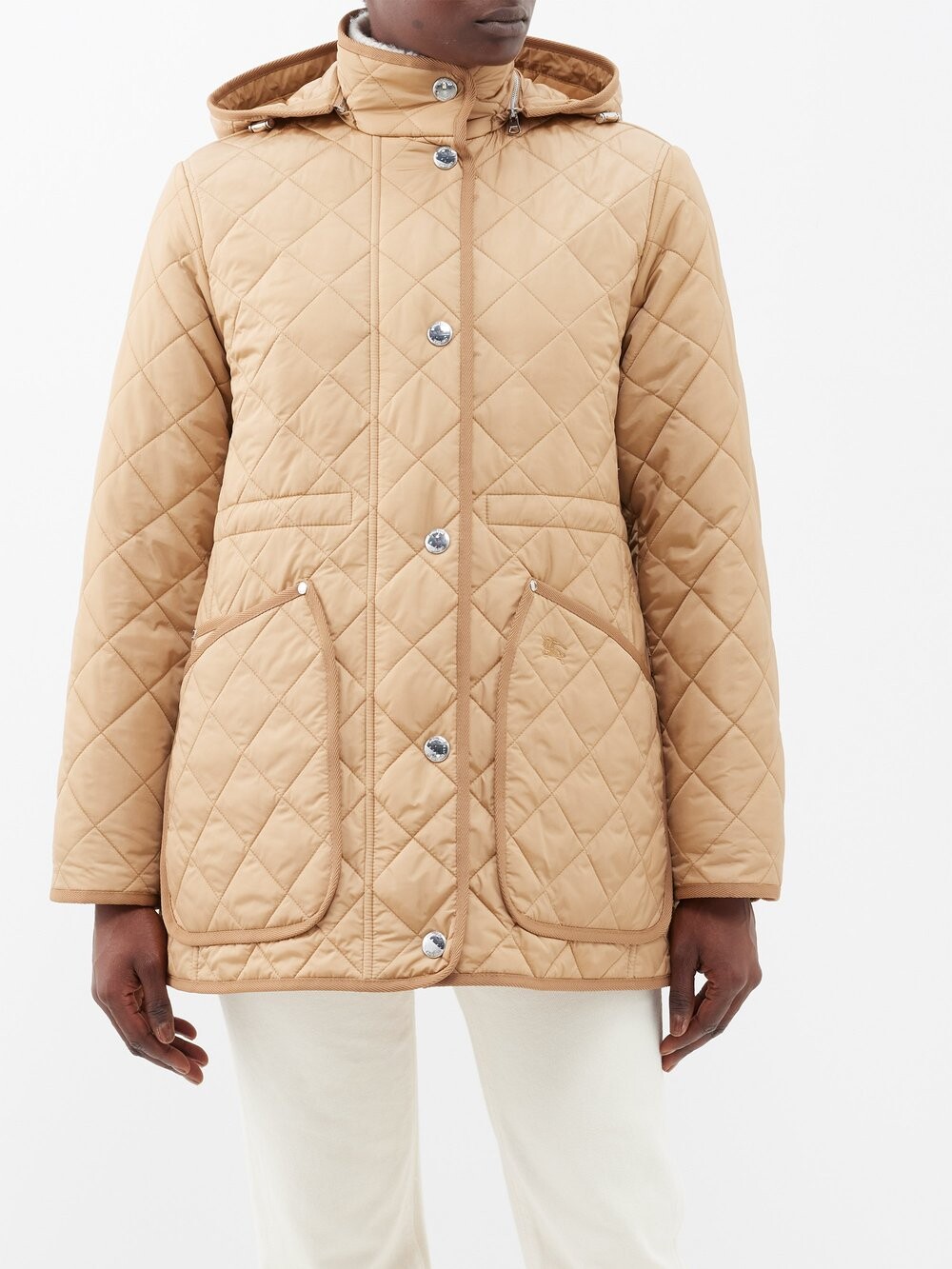 

Стеганая куртка со съемным капюшоном Burberry, бежевый