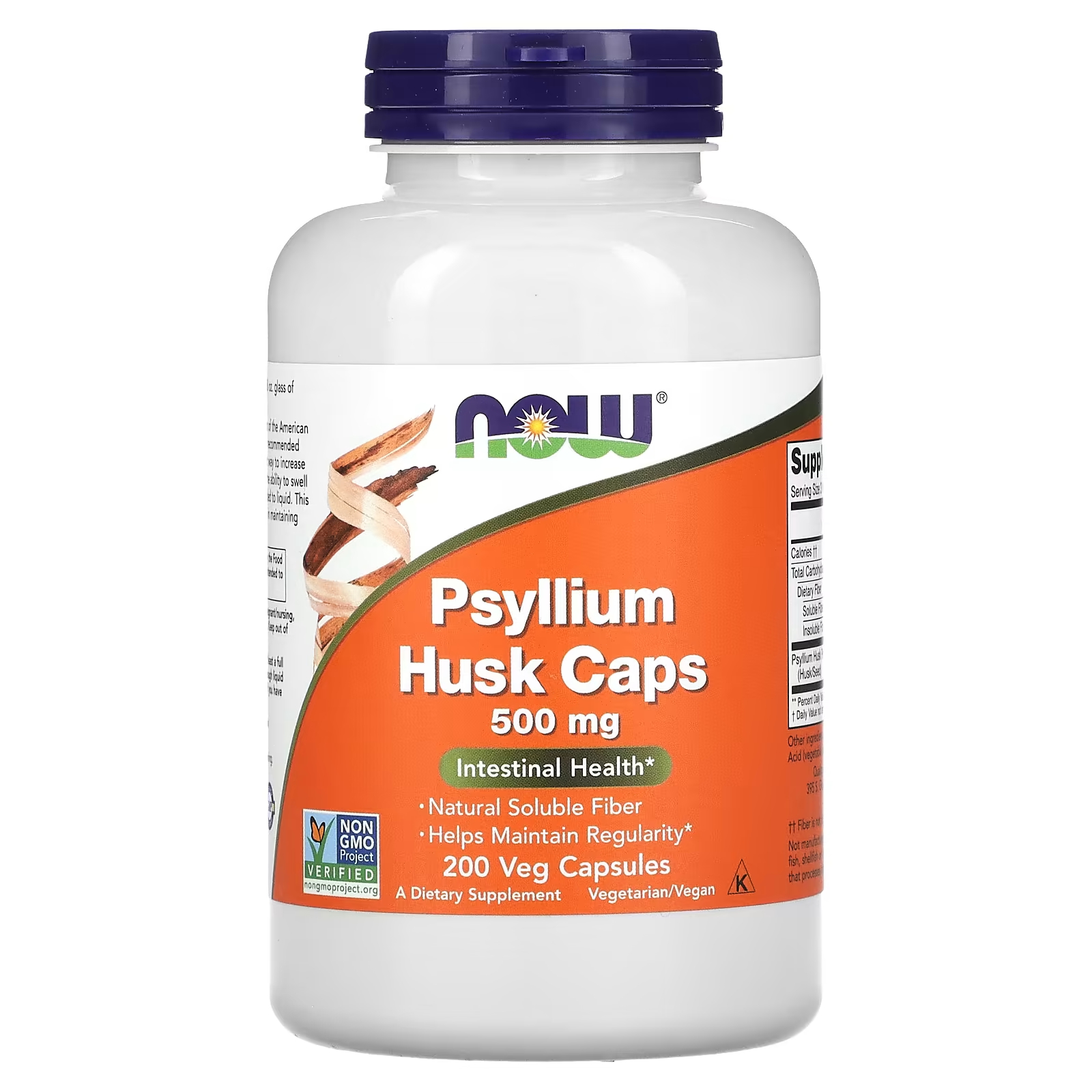 Подорожник NOW Foods Psyllium Husk Caps 500 мг, 200 капсул