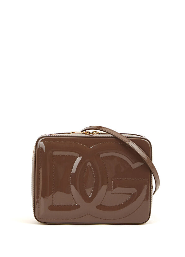 

Коричневая женская кожаная сумка с логотипом dg logo Dolce&Gabbana