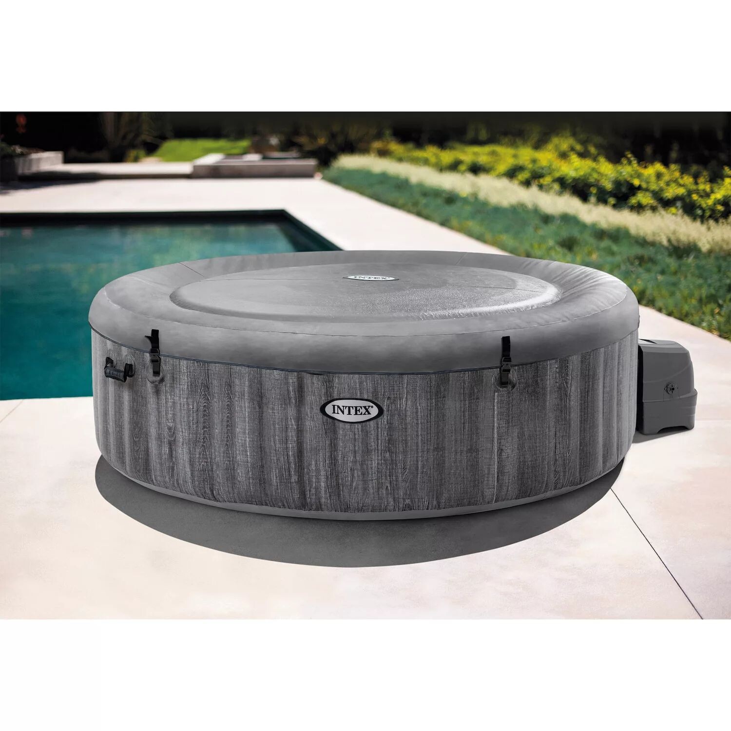 

Портативная надувная гидромассажная ванна Intex PureSpa Greywood Deluxe на 6 человек, серая Intex