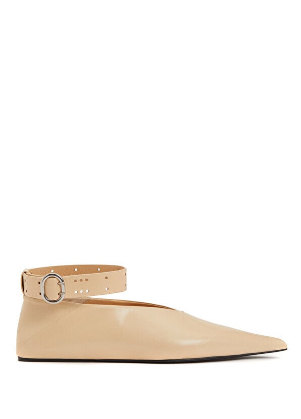 

Кремовые женские кожаные балетки Jil Sander