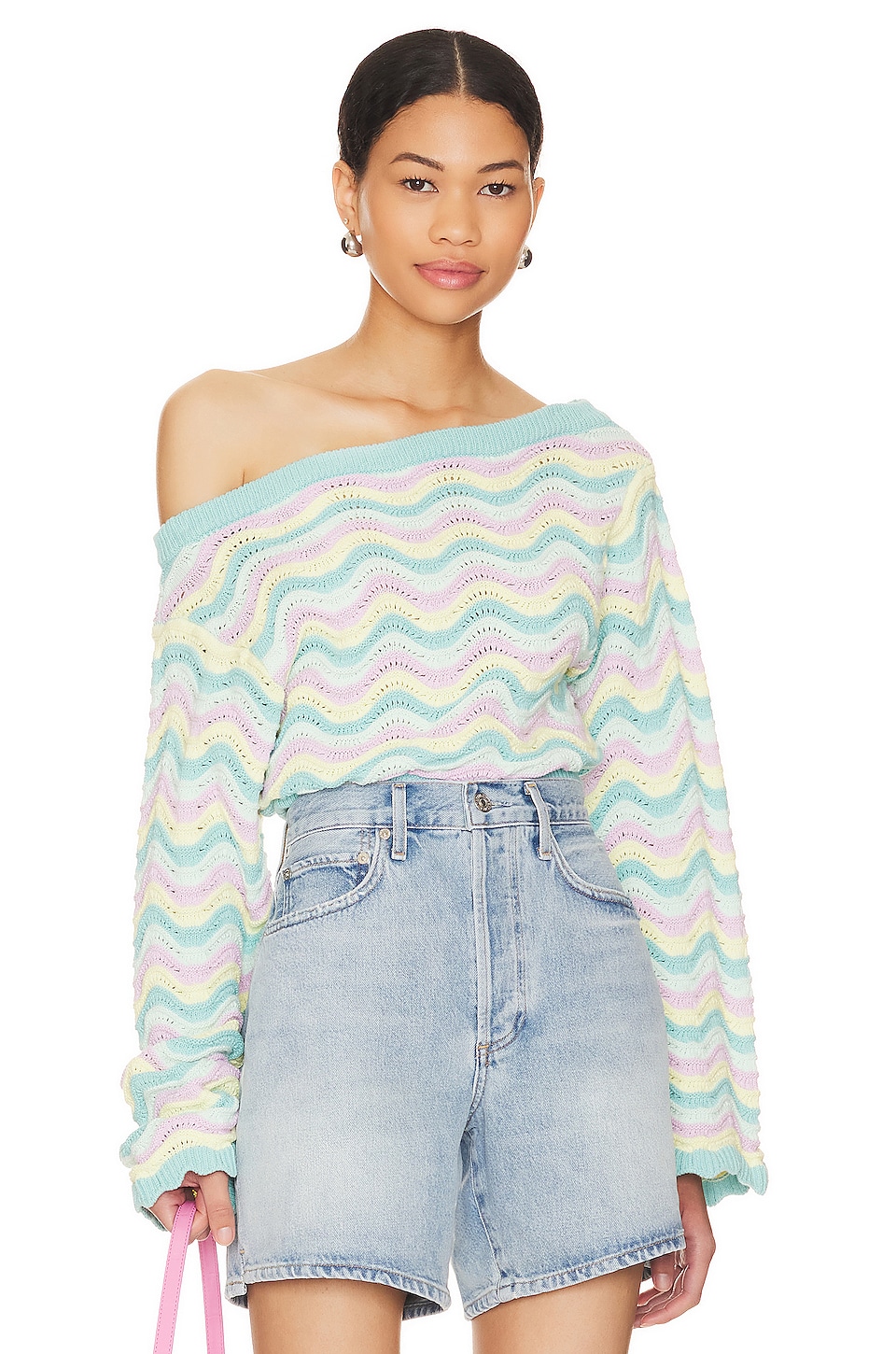 Свитер MAJORELLE Launa Striped, цвет Pastel Striped Multi платье kitri ridley multi striped crochet knit mini мультиколор