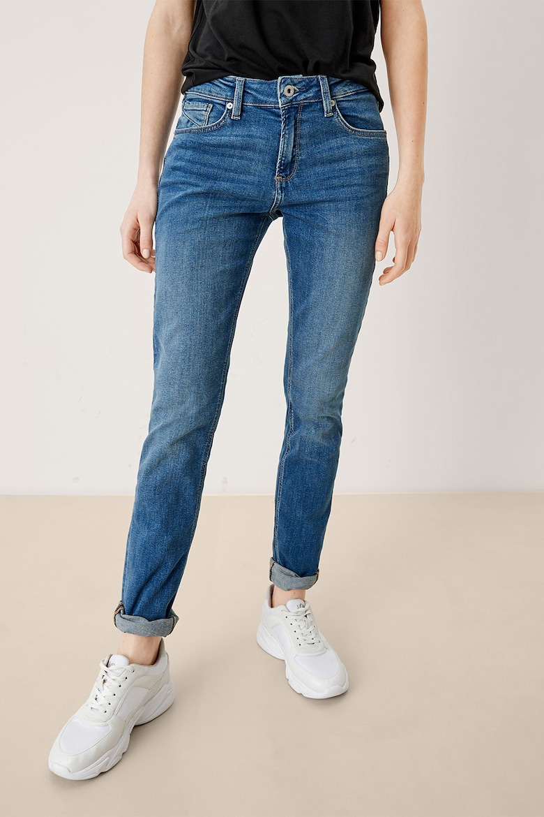 Узкие джинсы с потертым эффектом Q/S By S Oliver, синий джинсы q s by s oliver размер 32 2xs белый