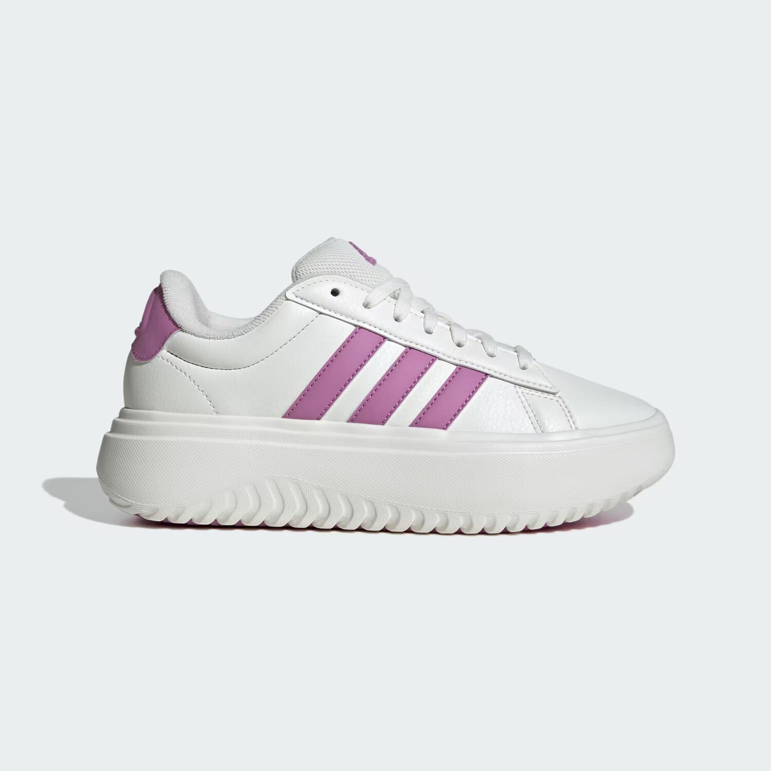 

Туфли на платформе Grand Court Adidas, цвет Core White/Preloved Purple/Preloved Purple