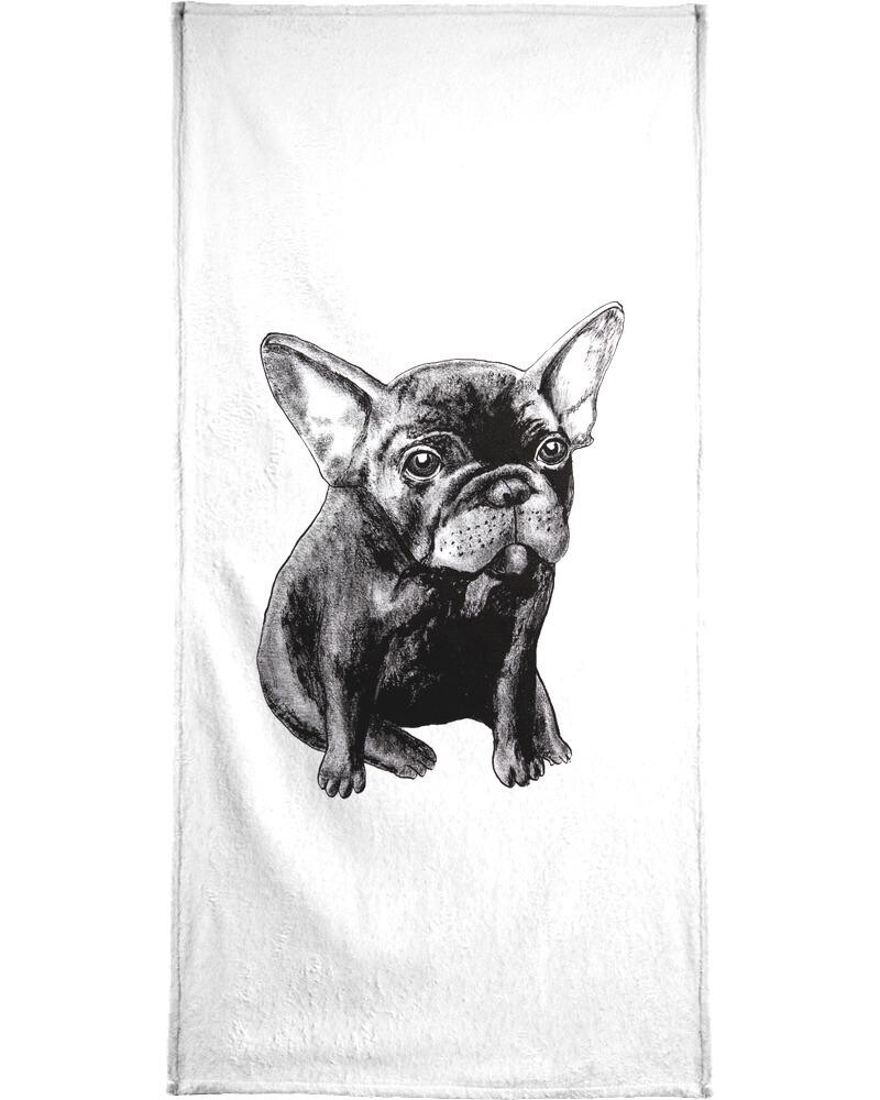 

Полотенце для ванной Juniqe French Bulldog, цвет Schwarz & Weiß