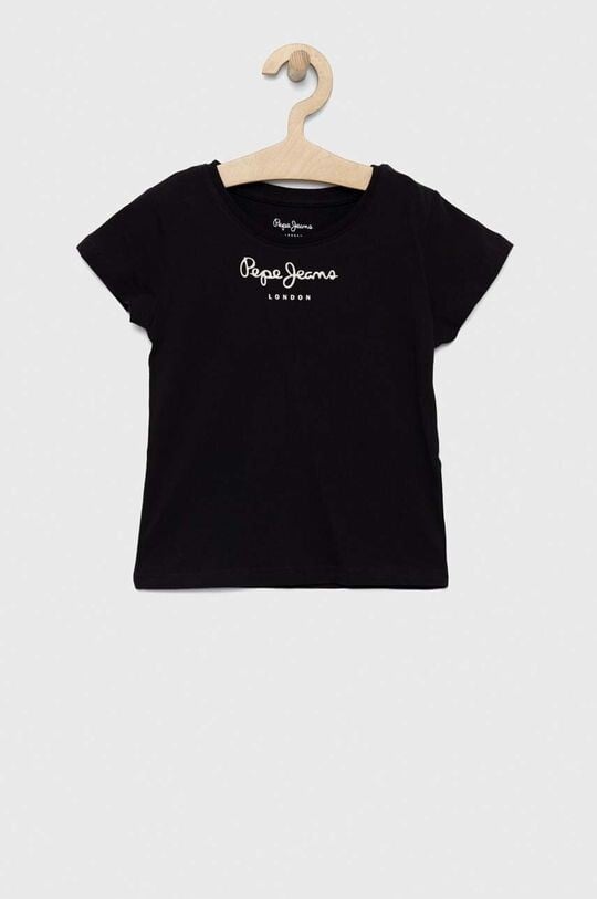 

Детская хлопковая футболка Pepe Jeans, черный