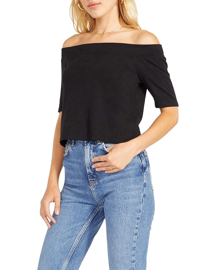 

Топ Steve Madden Another Day Shoulder Top - Off-the-Shoulder Knit Top, черный
