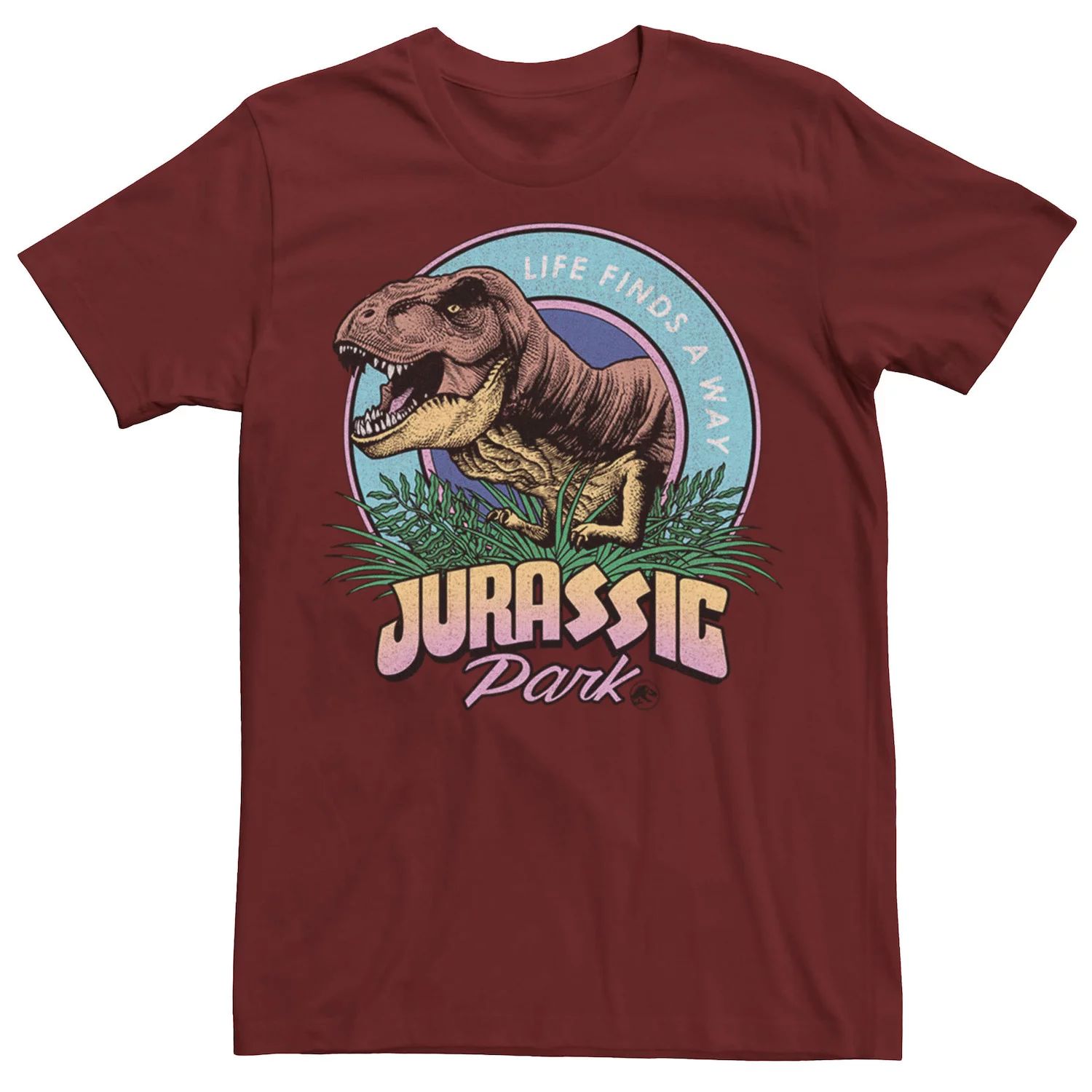 

Мужская футболка Jurassic Park Life Finds A Way с ярким графическим рисунком Licensed Character