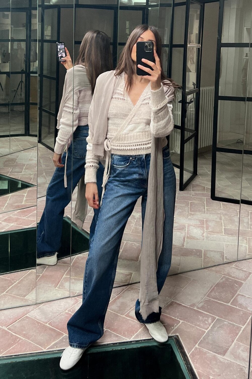 

Джинсы прямого кроя z1975 с высокой посадкой ZARA, синий