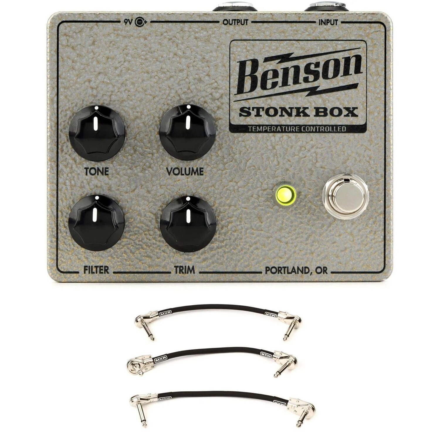 

Новая педаль Fuzz с регулируемой температурой Benson Amps Stonk Box и 3 соединительными кабелями