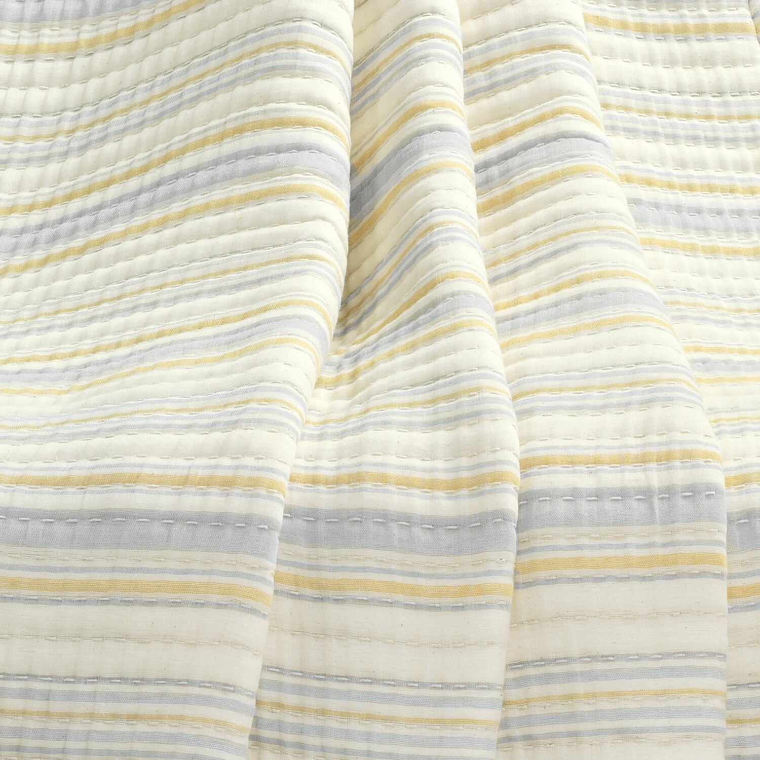 

Плед Solange Stripe Kantha Pick Stitch из окрашенной хлопчатобумажной пряжи Lush Decor, цвет Yellow_Gray
