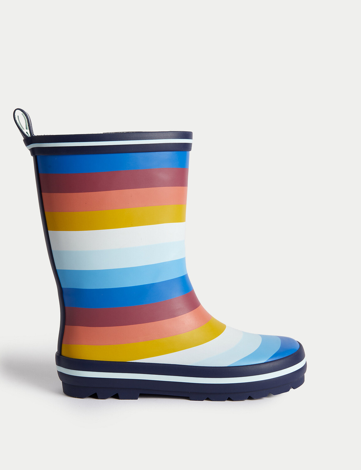 

Детские резиновые сапоги в полоску Freshfeet (4 маленьких — 7 больших) Marks & Spencer, синий микс