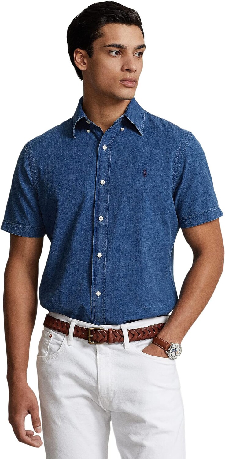 

Рубашка из жатого хлопка классического кроя Polo Ralph Lauren, цвет Dark Indigo