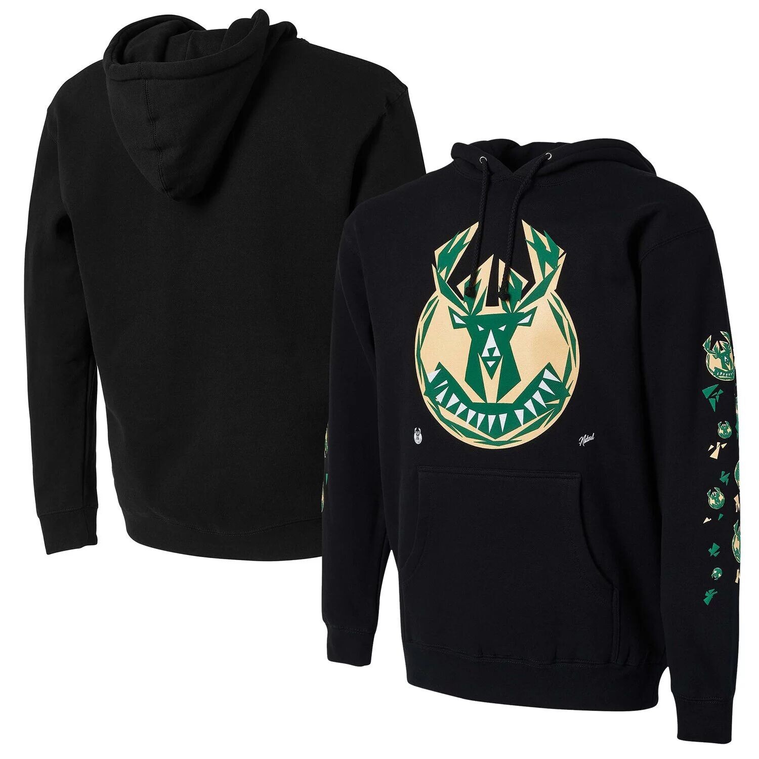 

Мужской пуловер с капюшоном NBA x Naturel Black Milwaukee Bucks No Caller ID