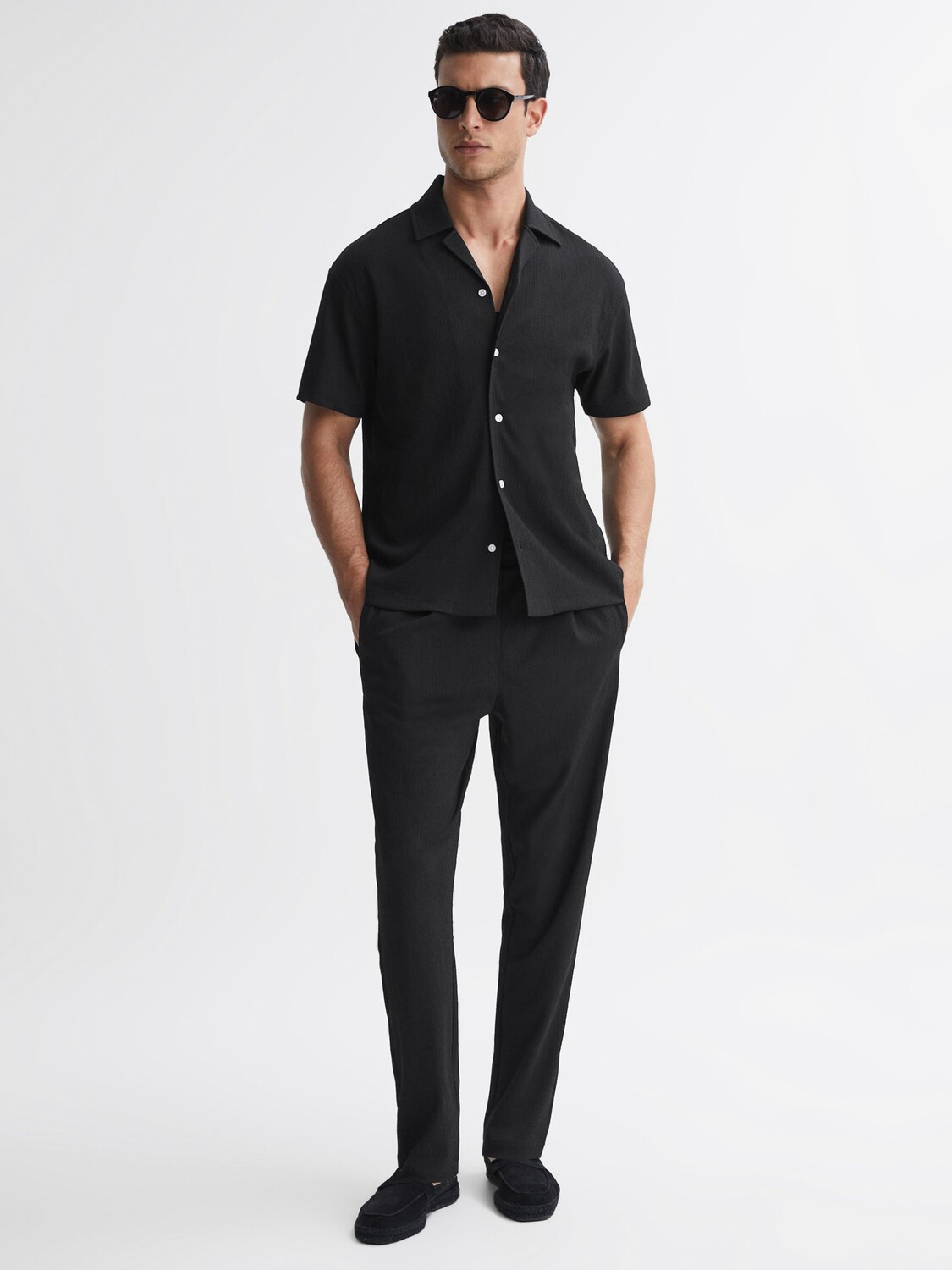 

Рубашка с коротким рукавом Reiss Darcy, черная