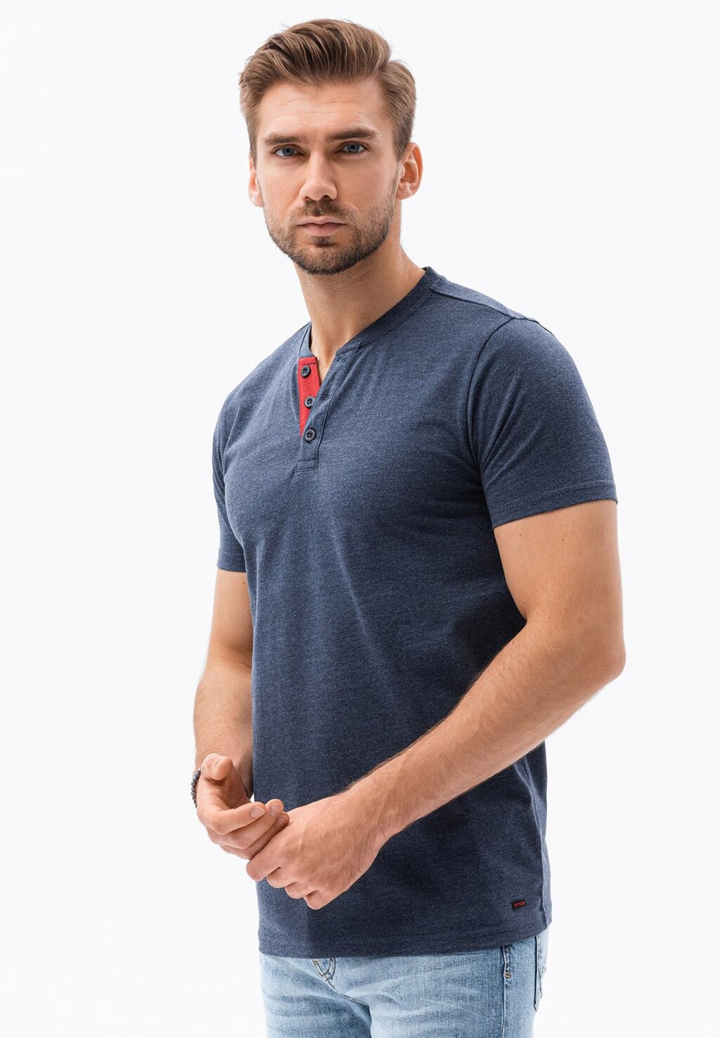 

Базовая футболка With Buttons Ombre, цвет navy, Серый