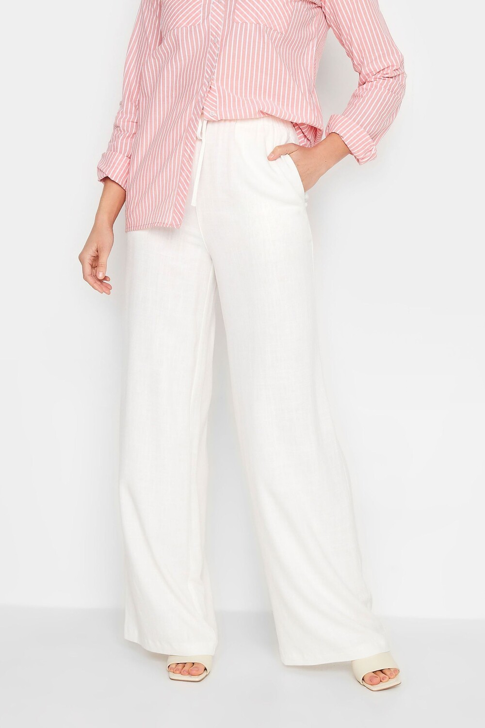 

Широкие брюки из смесового льна Long Tall Sally, белый