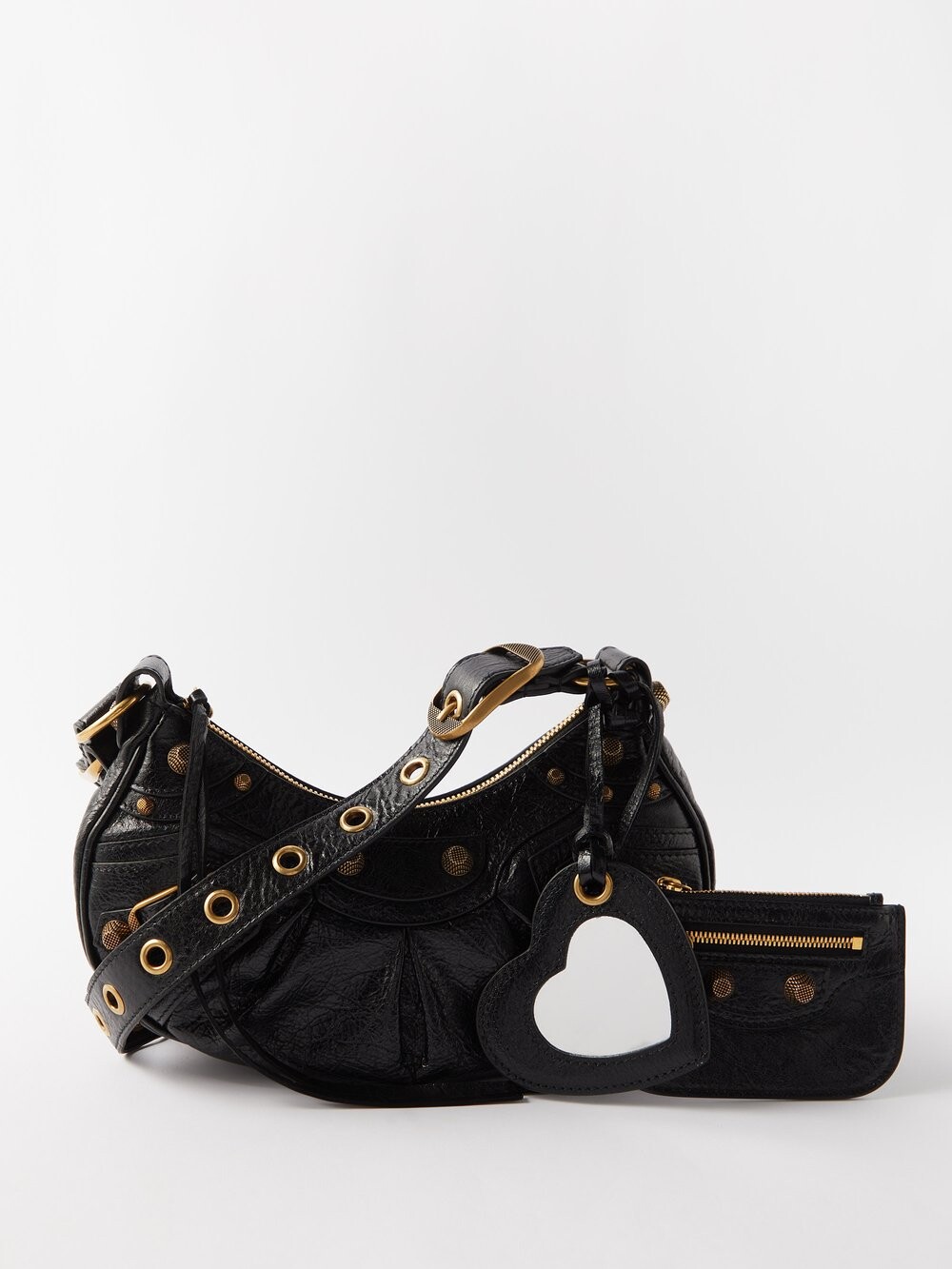 

Сумка на плечо le cagole xs из кожи с эффектом кракелюра Balenciaga, черный
